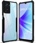 Back Cover Case for Oppo A77 4G | Oppo A77s (Shockproof with Polycarbonate Clear Panel | Professional Black)