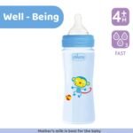 Chicco Well-Being Baby Coloured Feeding Bottle, Advanced Anti-Colic System, BPA Free, Hygienic Silicone Teat, Milk Bottle for