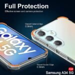 Shockproof Back Cover Case for Samsung Galaxy A34 5G | Raised Bumps for Camera & Screen Protection | Ultra Clear