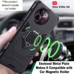 V30e 5G | Ring Holder & Kickstand in-Built | 360 Degree Protection Back Cover |    Armor Bumper Back Cover Case (PC & TPU, Black)