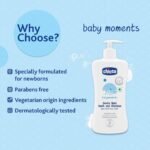 Chicco Baby Moments Gentle Body Wash and Shampoo for Soft Skin and Hair, Dermatologically tested, Paraben free (500 ml)