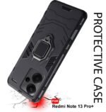 Armor Bumper Back Case Cover for Mi Redmi Note 13 Pro Plus 5G | Ring Holder & Kickstand in-Built | 360 Degree