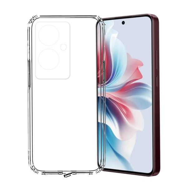 Back Cover Case for Oppo F25 Pro 5G (Transparent) | (Soft Silicon) (Dust Plug) | (Anti Slip Design)