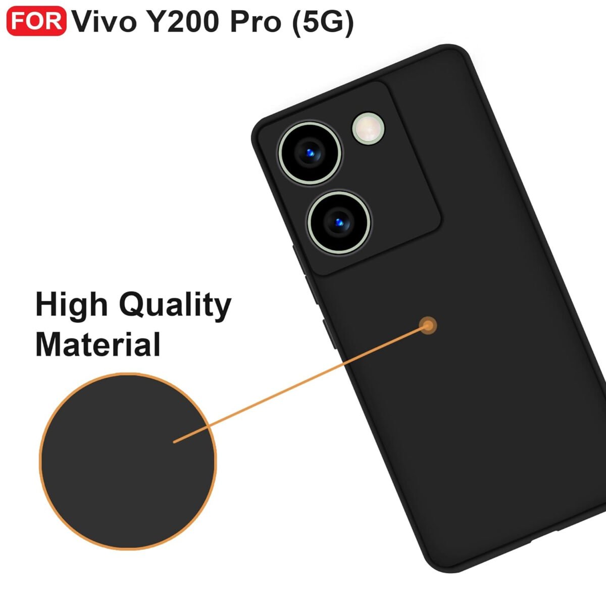 Vivo Y200 Pro (5G) Back Cover | Camera Bump Protection & Inner Velvet Fabric Lining | Ultra Slim Matte Soft Rubberised Case (Blue)