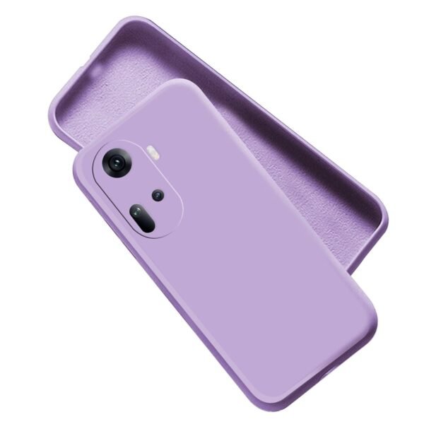 Liquid Silicone Back Cover Case for Oppo Reno 11 5G Shockproof TPU Soft Flexible with Camera Protection - Purple