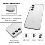 Samsung Galaxy S23 FE 5G Back Cover Case with Drop Protection Corner Airbag (Clear PC + Black TPU Bumper)