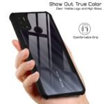 Back Cover Case for Tecno Spark 6 Air (Crystal Glass Back | Camera Protection | Shockproof Bumpers | Professional Black)