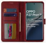 Oppo F27 Pro Plus 5G Flip Cover | PU Leather Wallet Stand | TPU Inside | Magnetic Closure | Red