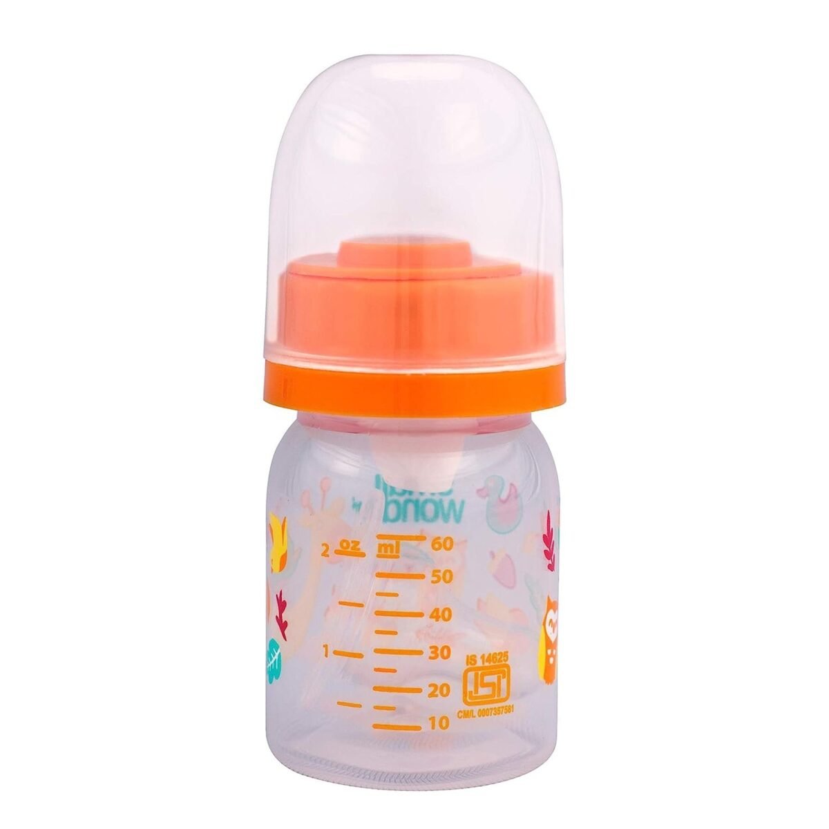 Small Wonder Admire Baby Feeding Bottle (Pack of 2), 60 ML, Orange