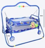 BabyLuv Baby Jhula Baby/Cradle for New Born Baby Swing for Sleeping Palna for Babies Cradle for Baby 0 to 12 Month(Blue)