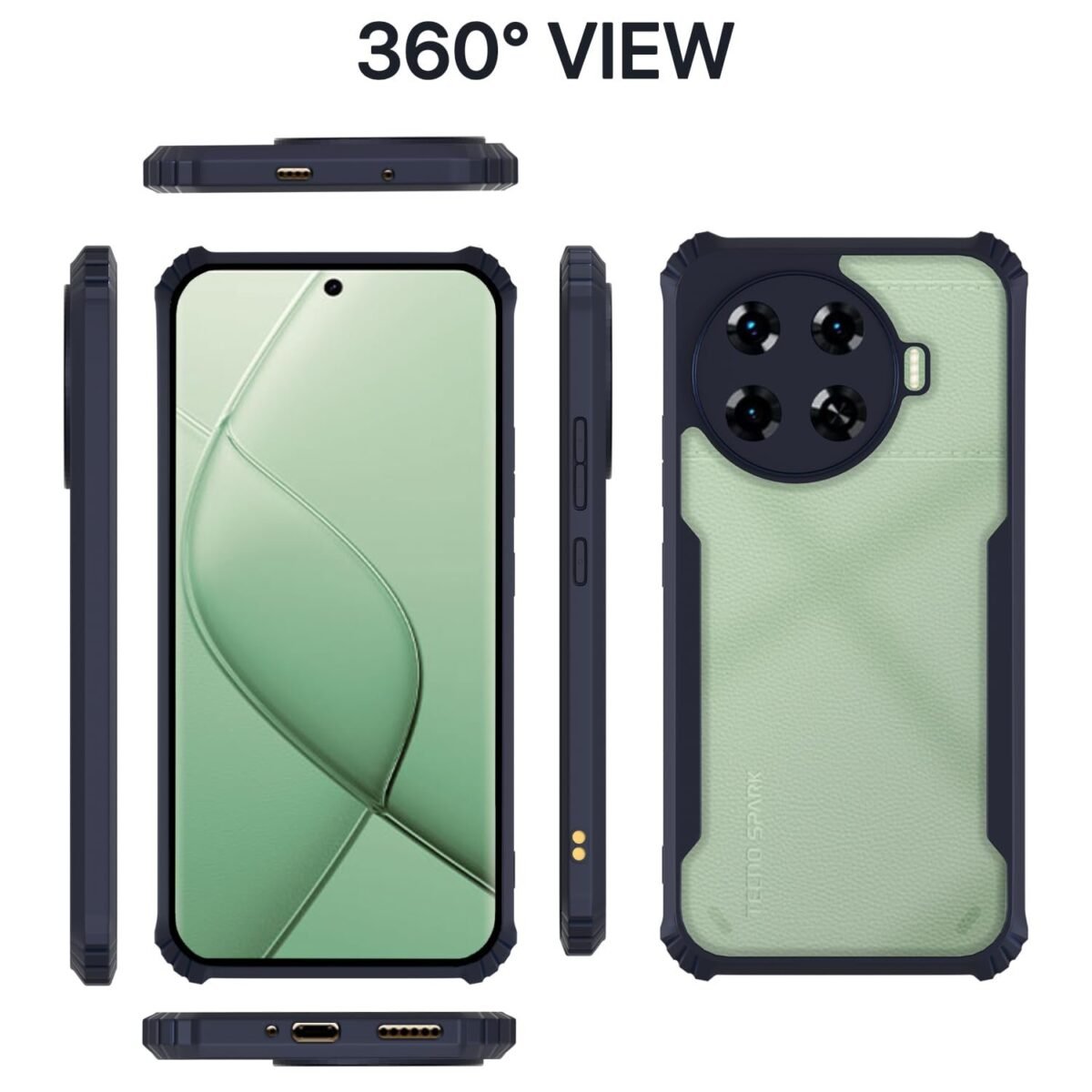 Techno Spark 20 Pro Plus 5G Back Cover | Crystal Clear Transparent Back | Ultra Hyrbid | Full Camera Protection | (Transparent Back)