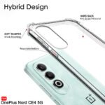 ShockProof Crystal Clear Back Cover Case for OnePlus Nord CE 4 5G | 360 Degree Protection | (PC & TPU, Transparent Bumper)