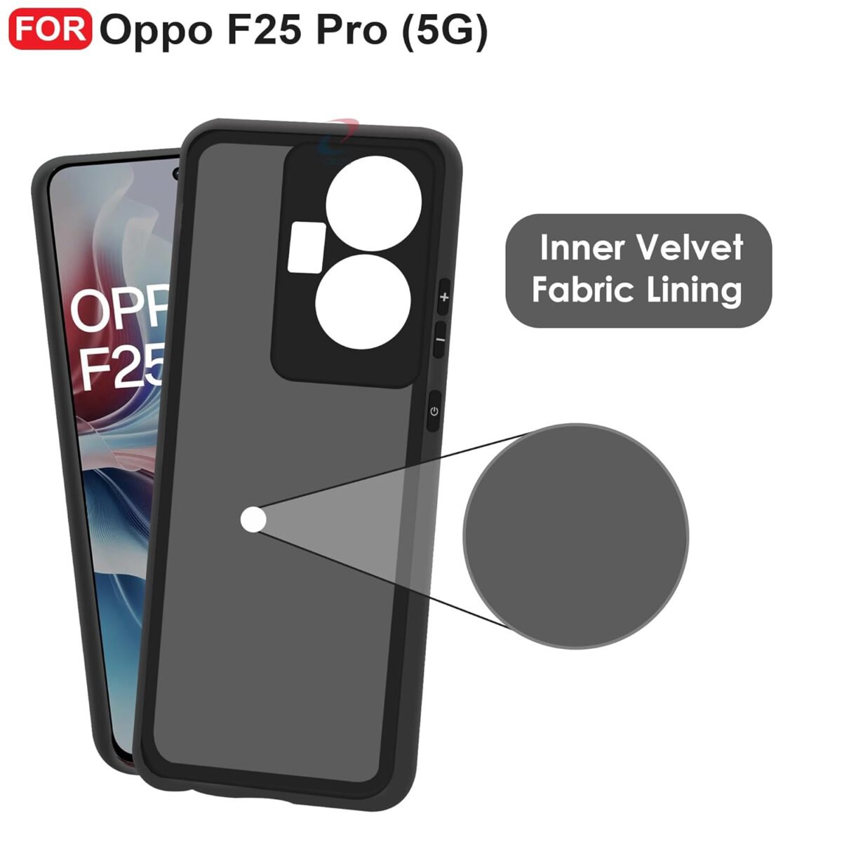 Oppo F25 Pro (5G) Back Cover | Camera Bump Protection & Inner Velvet Fabric Lining | Ultra Slim Matte Soft Rubberised Case Cover (Blue)