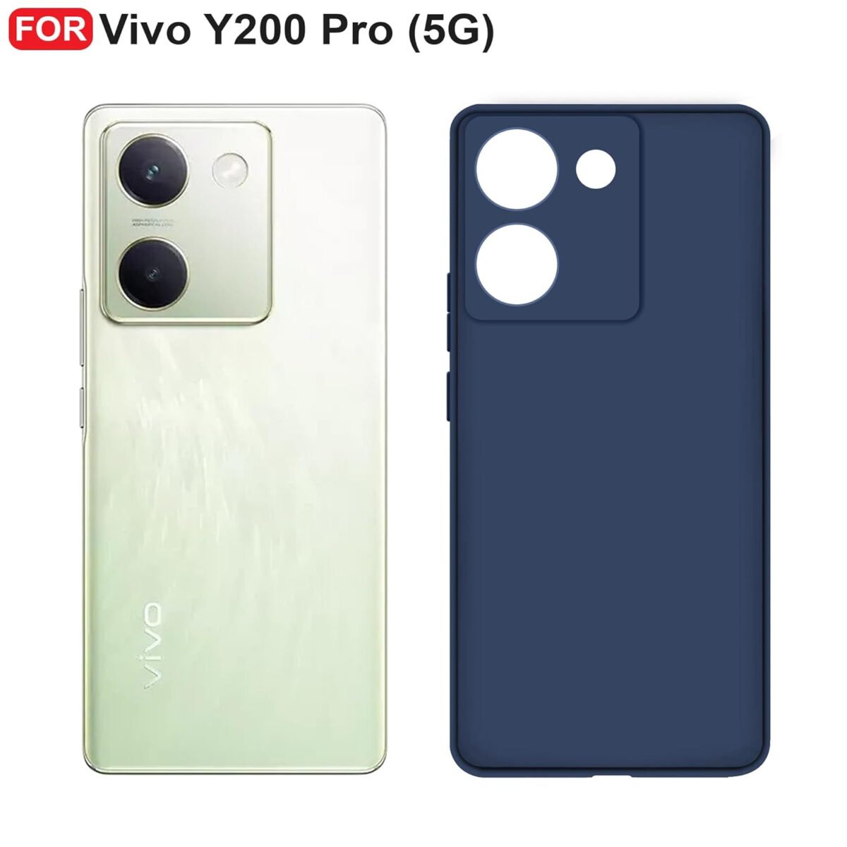 Vivo Y200 Pro (5G) Back Cover | Camera Bump Protection & Inner Velvet Fabric Lining | Ultra Slim Matte Soft Rubberised Case (Blue)