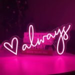 OMI Always Neon Sign With Dimmer,Led Pink Neon Light Signs For Wall Decor Wedding Party Bedroom Room Decoration Bar