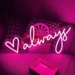 OMI Always Neon Sign With Dimmer,Led Pink Neon Light Signs For Wall Decor Wedding Party Bedroom Room Decoration Bar