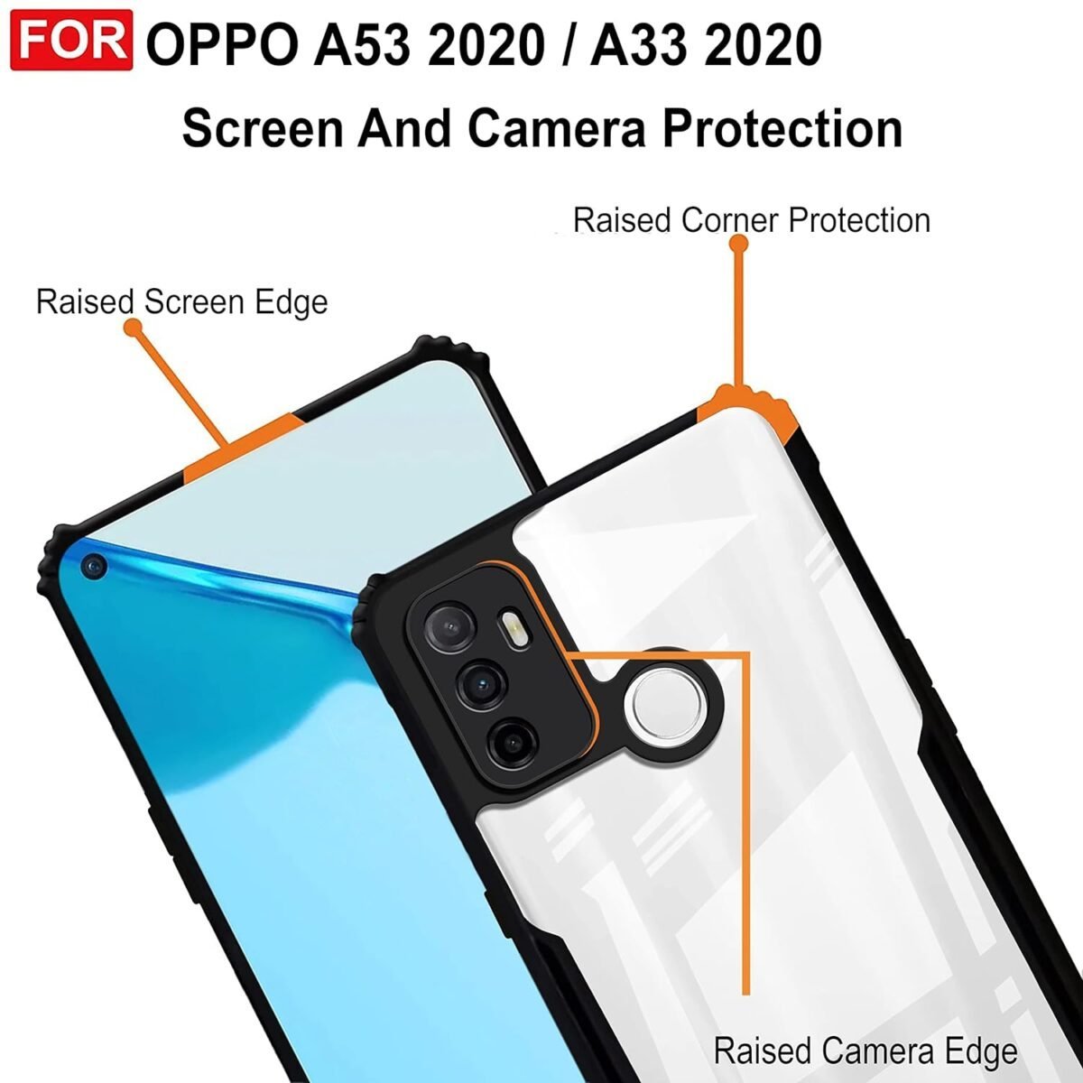 Solimo Back Case Cover for Oppo A53 | Camera Protection | (TPU + PC | Matte Black)