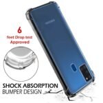 Back Cover with Bumper Corners for Samsung Galaxy A21s Shockproof Flexible Transparent Crystal Clear Protective