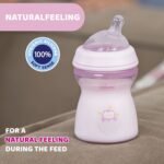 Chicco Natural Feeling Baby Milk Feeding Bottle with Wide Neck, Anti-Colic for Easy Milk Flow, for Babies & Toddlers 2m+, 250ml