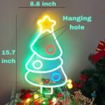 OMI Christmas Tree Neon Sign 15.7"*8.8" for Wall Decoration, Acrylic LED Neon Light Sign for Bedroom Window Decor, Neon Sign for Kids Adults Gift Xmas New Year Party(Green)