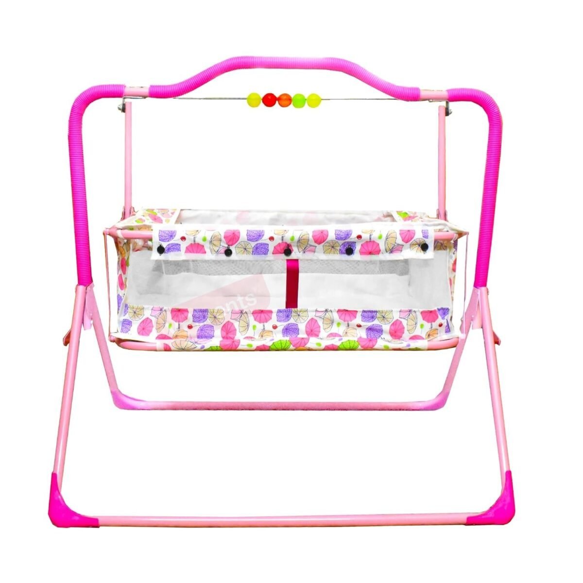 BabyLuv Newborn Baby Sleep Swing Cradle Jhula Palna Tottilu Crib Bassinet cot - Months for Baby Boys and Girls Chunky (Pink)