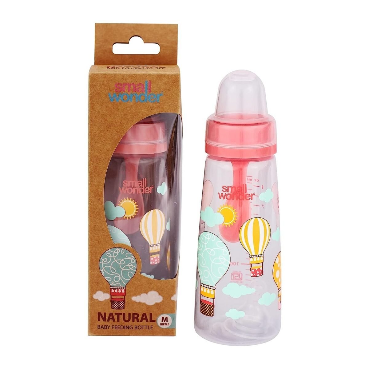 Small Wonder Natural Baby Feeding Bottle, 250 ML, Pink