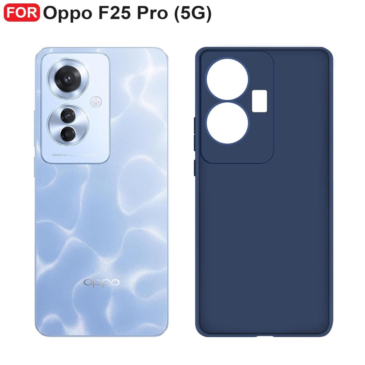 Oppo F25 Pro (5G) Back Cover | Camera Bump Protection & Inner Velvet Fabric Lining | Ultra Slim Matte Soft Rubberised Case Cover (Blue)