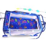 Baby Love Baby Bedding Toddler Cotton Beds with Mosquito Net Compactible with Wheels | Comfortable Swinging Jhula Palna