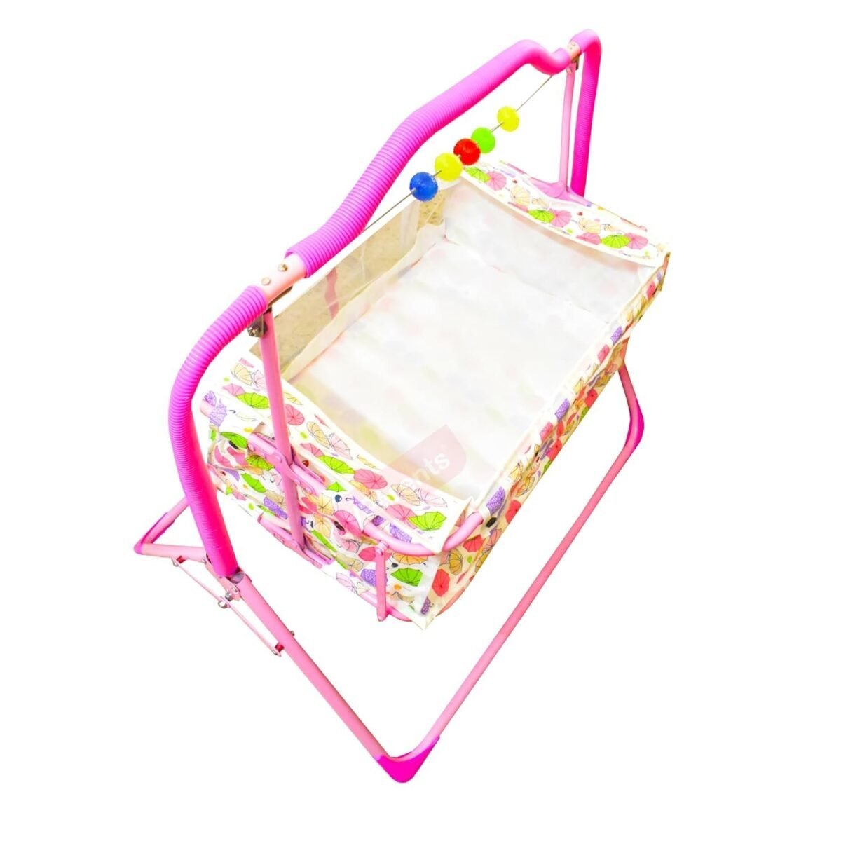 BabyLuv Newborn Baby Sleep Swing Cradle Jhula Palna Tottilu Crib Bassinet cot - Months for Baby Boys and Girls Chunky (Pink)