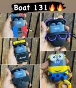 Boat Airdopes 131/138 Soft Silicone Protective Case Shockproof Case Cover with Anti-Lost Metal Keyring Compatible