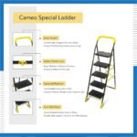 KRY The Next Trend 5 Step Heavy Duty Alloy Steel Foldable Step Ladder with Anti Skid Shoes and Extra Strong Wide Steps (YellowKRY