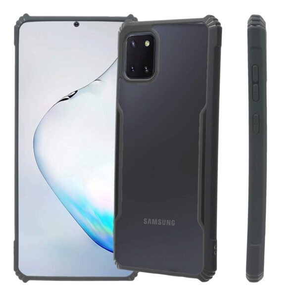 Transparent Clear Shock Proof Back Cover Case Designed for Samsung Galaxy Note 10 Lite/Galaxy A81 (Transparent Black)