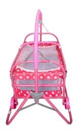 BABY LOVE TOY Kids Jhulla for Baby-New Born Baby-Cradle Mosquito Net with Swing-Palna Kids for Baby-Jhula Babies Stylish (Pink)