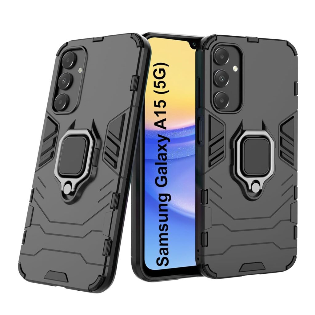 Samsung Galaxy A15 (5G) Kickstand Case | Built-in Stand Rotating Ring Holder | Military Grade Armor Bumper Back