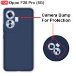 Oppo F25 Pro (5G) Back Cover | Camera Bump Protection & Inner Velvet Fabric Lining | Ultra Slim Matte Soft Rubberised Case Cover (Blue)