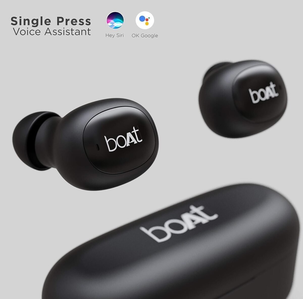 boAt Airdopes 121v2 in-Ear True Wireless Earbuds with Upto 14 Hours Playback, 8MM Drivers, Battery Indicators, Lightweight