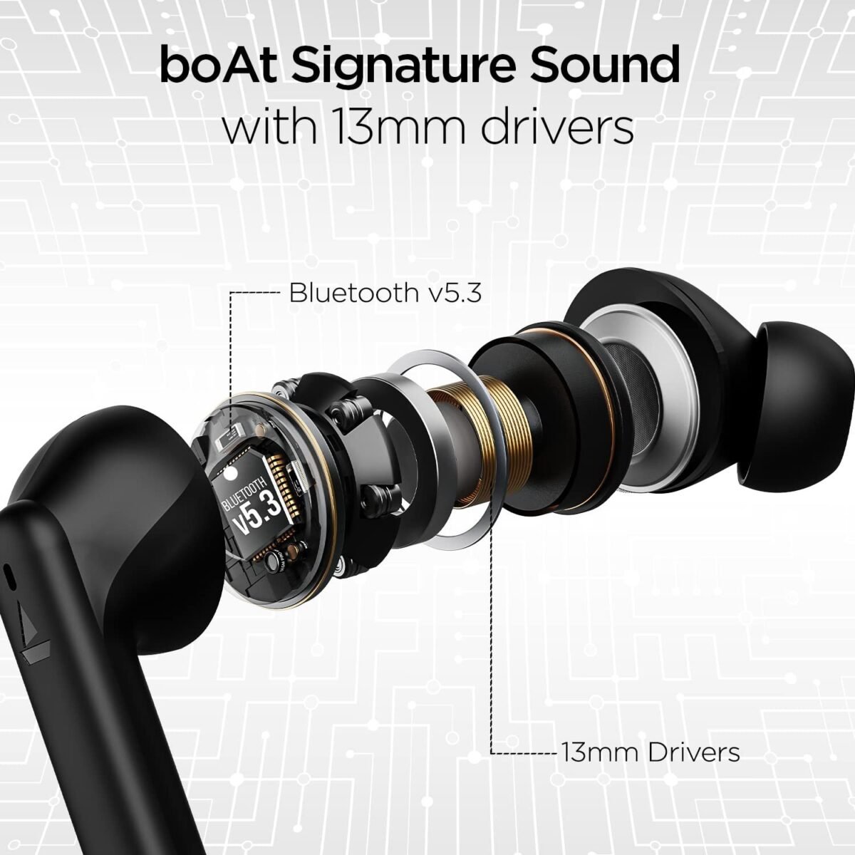 boAt Airdopes 170 TWS Earbuds with 50H Playtime, Quad Mics ENx™ Tech, Low Latency Mode, 13mm Drivers, ASAP™ Charge, IPX4,