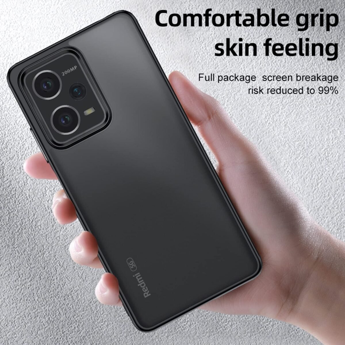 Shield Clear Acrylic Back Shock Proof Case Cover for Redmi Note 12 Pro (Transparent)