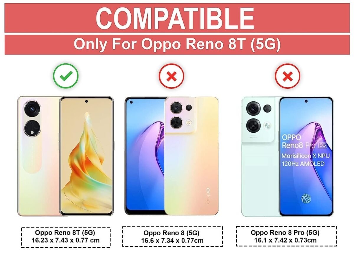 Oppo Reno 8T (5G) Case Back Cover Shockproof Bumper Crystal Clear | 360 Degree Protection TPU+PC | Camera Protection |