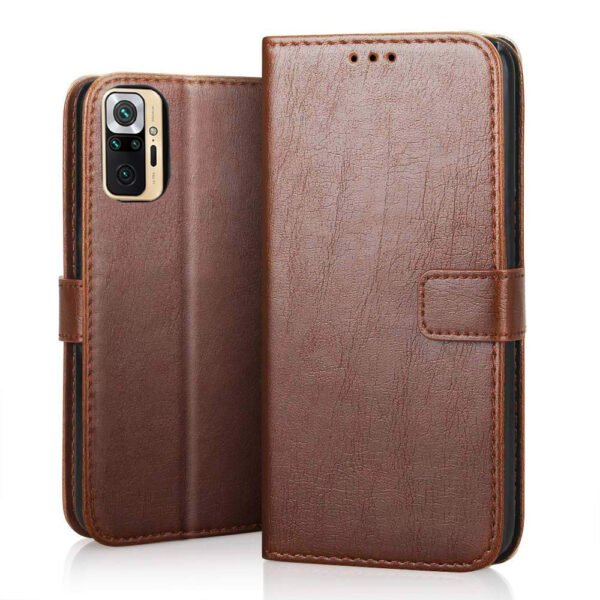 Redmi Note 10 / Note 10s Flip Back Cover | PU Leather Flip Cover Wallet Case with TPU Silicone Back Case Cover