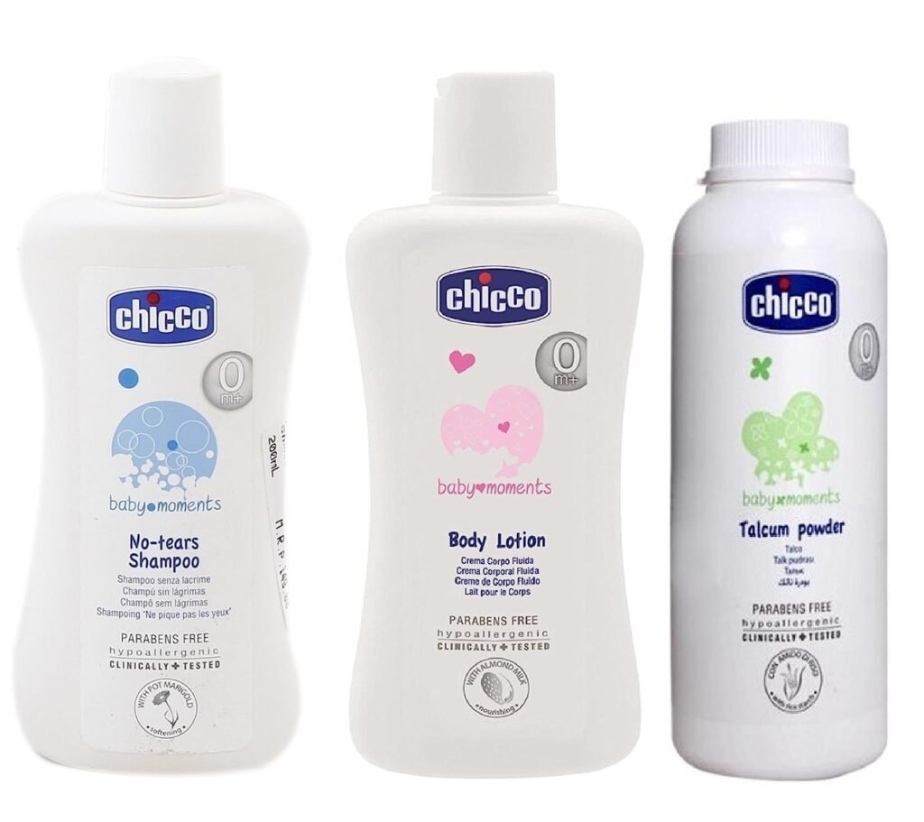 Chicco Baby lotion 200ml+Baby Shampoo 200ml+Baby powder 150ml Combo Pack