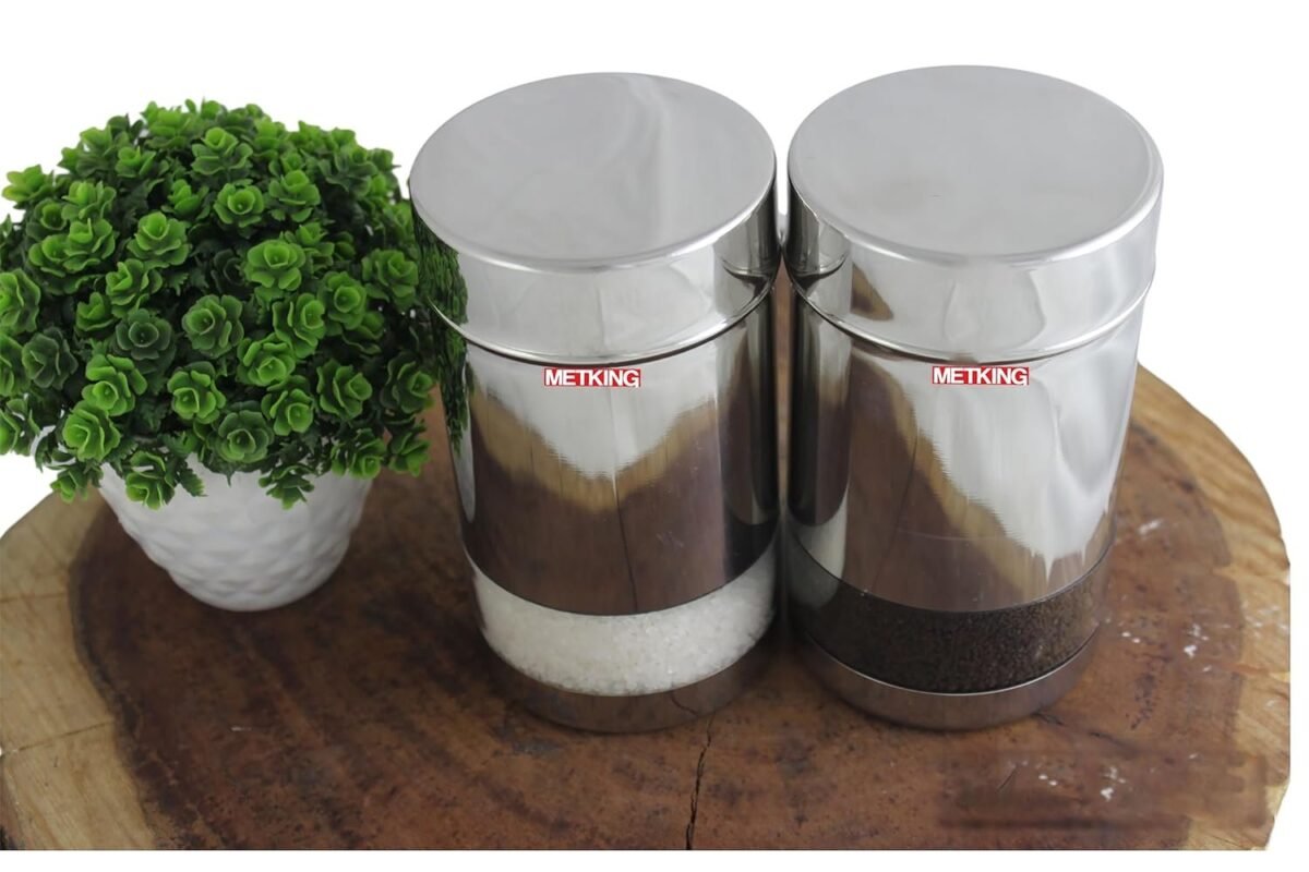 METKING Tea Sugar Coffee Containers Set - Black Color Coated Canisters for Your Kitchen, Perfect Sugar Tea Container Set, Tea