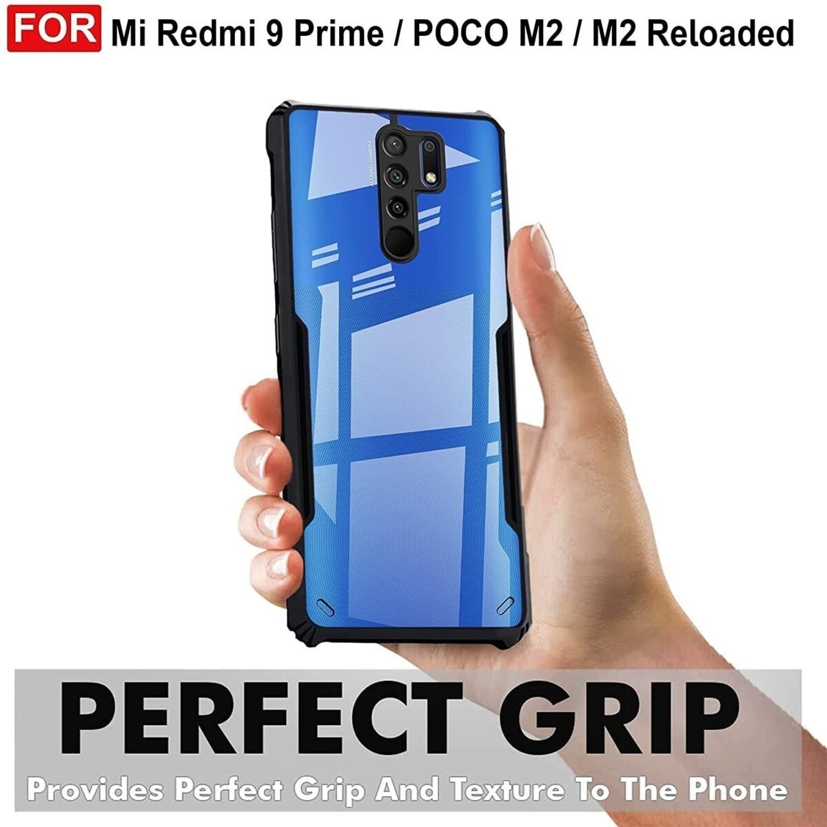 Poco M2 / Redmi 9 Prime Back Cover Case Shockproof Bumper Crystal Clear | 360 Degree Protection TPU+PC | Camera