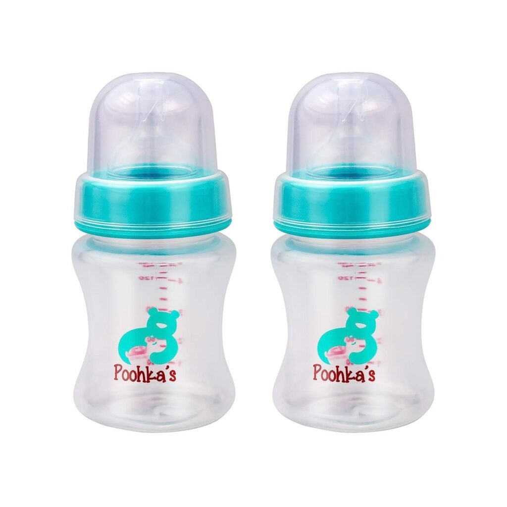 Small Wonder Poohka's Baby Feeding Bottle (Pack of 2), 250 ML, Green
