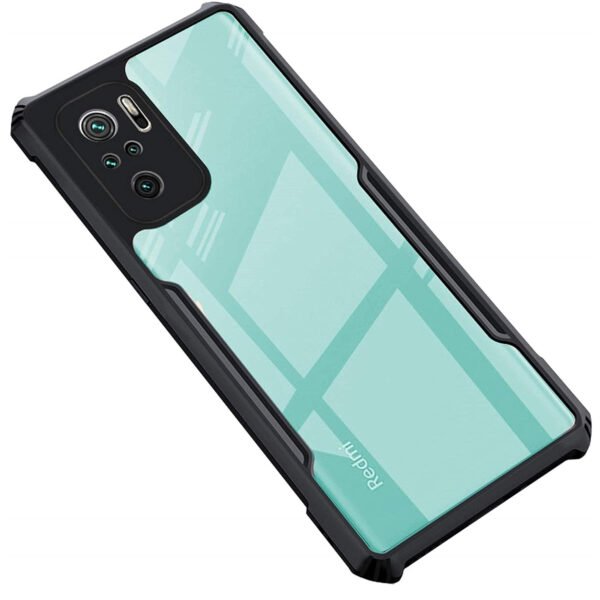 Redmi Note 10 / Redmi Note 10s Back Cover | hockproof Anti-Slip Grip Crystal Clear Camera Protect Hybrid | Transparent Black