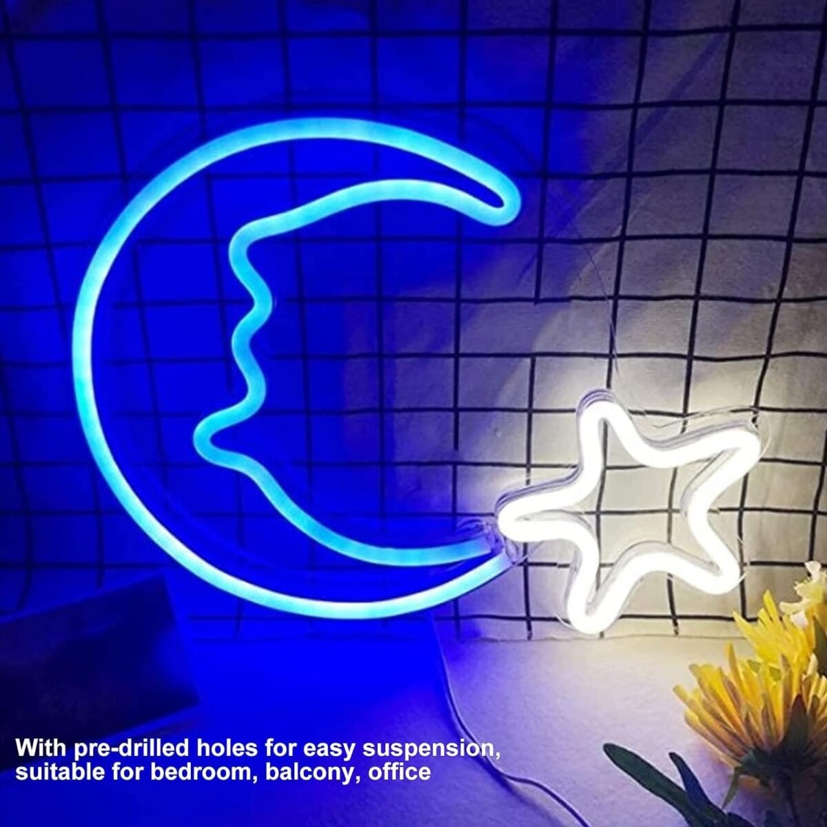 OMI Decorative Light, LED Neon Sign Moon Star Pattern for Pavilion for Home for Entrance Hall for Office'||