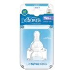 Dr Brown's Natural Flow Y-Cut Narrow Nipple (Clear, 9 M) -Set of 2