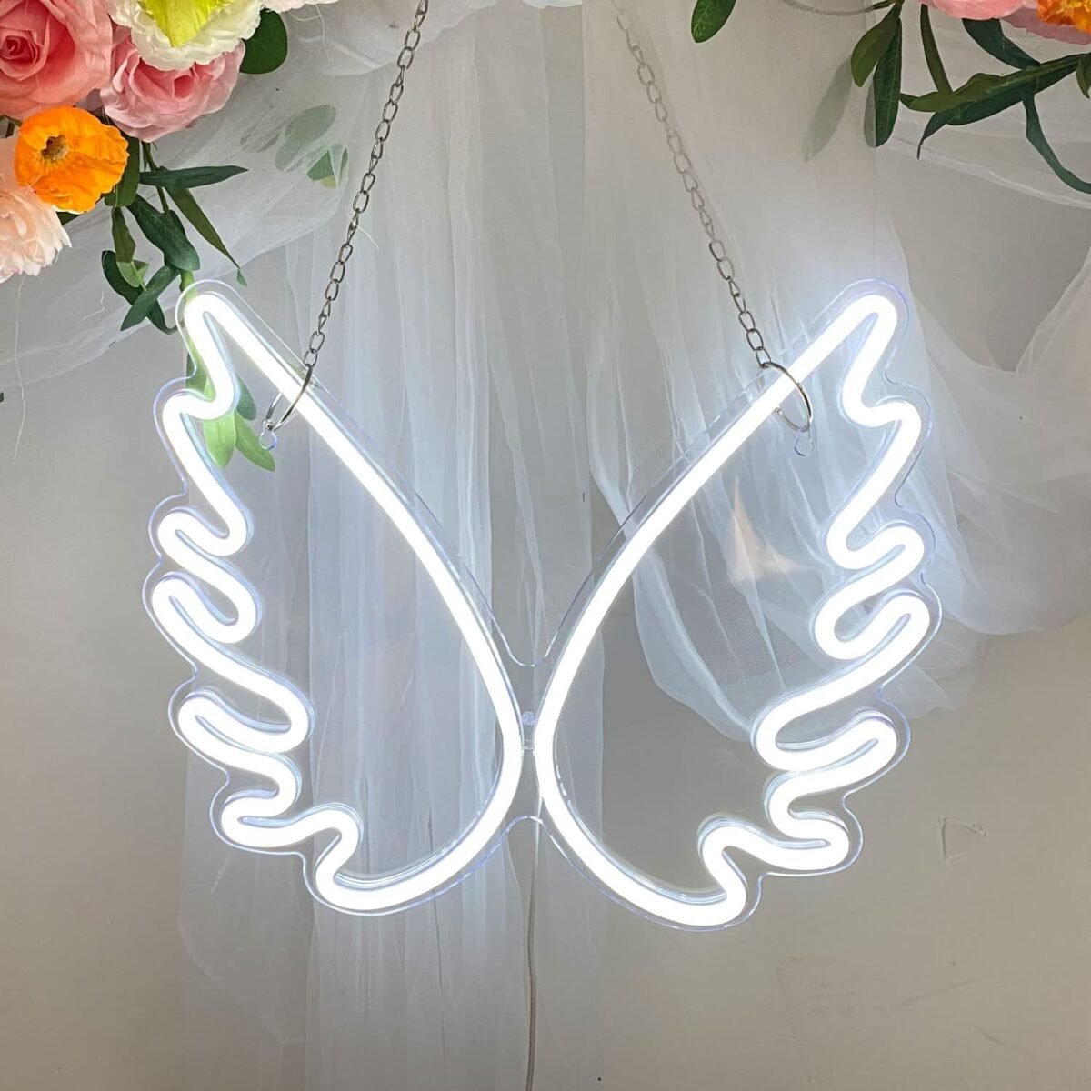 OMI Neon Signs Angel Wings USB Powered Led Neon Light Room Decor Suitable for Girls Room Game Room