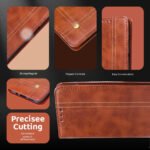 Leather Flip Cover for Vivo T3 5G / Vivo Y200E 5G Wallet Slim Book Cover with Card Slots Magnetic Flip Cover | Magnetic Brown