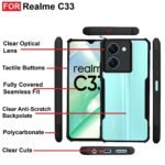 Realme C33 (4G) Back Case Cover | Camera Protection Shockproof Bumper-Edge | Transparent Eagle Back Case Cover (Black) Eagle